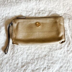 Michael Kors Gold Wristlet Clutch